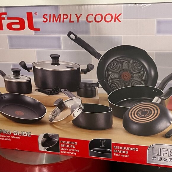 T-fal 17pc Simply Cook "Prep N Cook" Cookware Set "Grey" - Picture 2 of 2